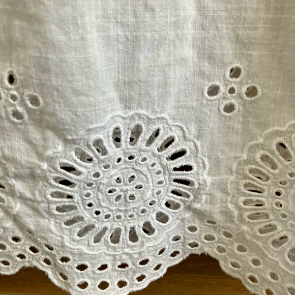 J. Crew White Blouse with Eyelet Hem - Picture 5 of 7